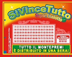 SiVince Tutto lotto game blank coupon slip.