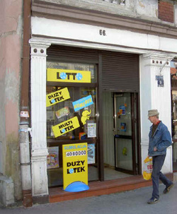 Lotto Lottery Point of Sale in Skwierzyna,Poland. Polish Lotto is very popular game in Poland.