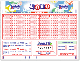 French Lotto Loto blank playslip coupon.