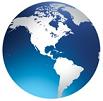 North & South America continent globe icon