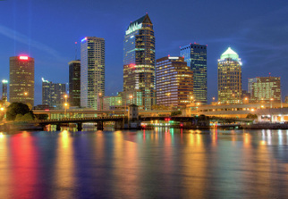 Tampa in Florida by night