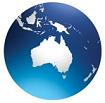 Australia on the blue Globe