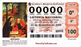 Spanish Christmas lottery decimo ticket 