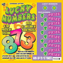 Louisiana Lottery scratch card game called Lucky Numbers.